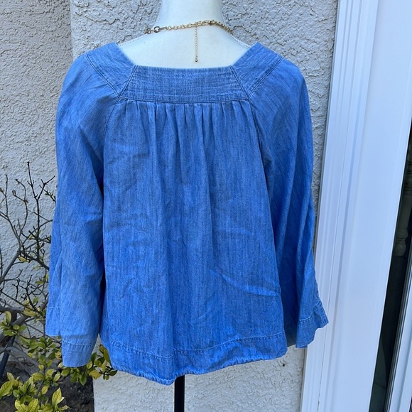 Madwell Denim Flowy Square-Neck Top Women's Size S - Picture 6 of 8